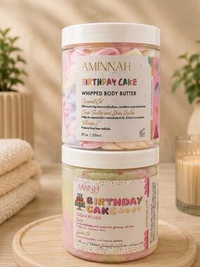 Aminnah (NWT) Birthday Cake Whipped Body Butter & Sugar Polish